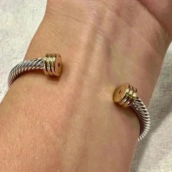 MULTI RHINESTONE SILVERCUFF BRACELET - Picture 6 of 6